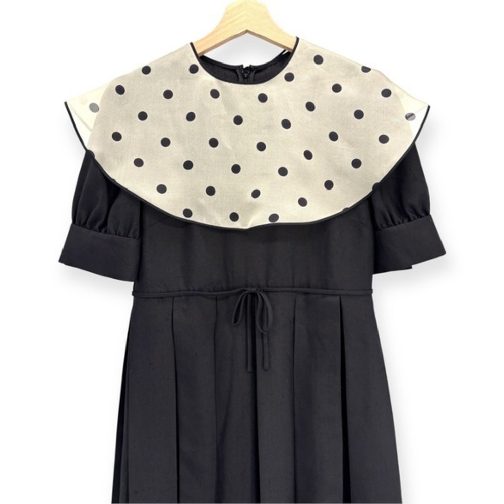 Valentino‎ Garavani Polka Dot Collar Silk Mini Dress $5,400 - Size IT 38 / US 2 - Picture 5 of 16